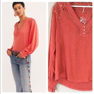 Free People Siesta Fiesta Orange Top